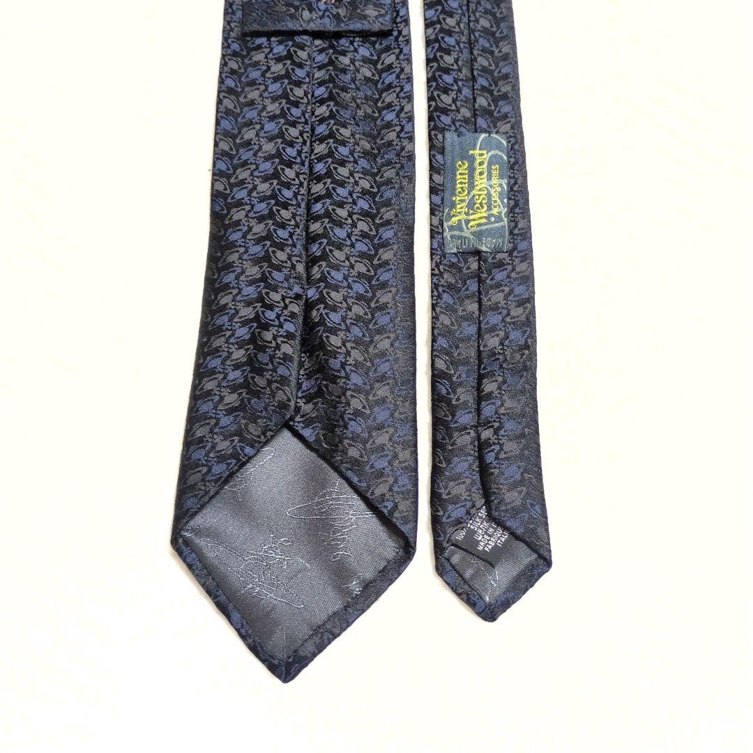 Vivienne Westwood　ネクタイ　オーブ　総柄　あんしん鑑定　黒