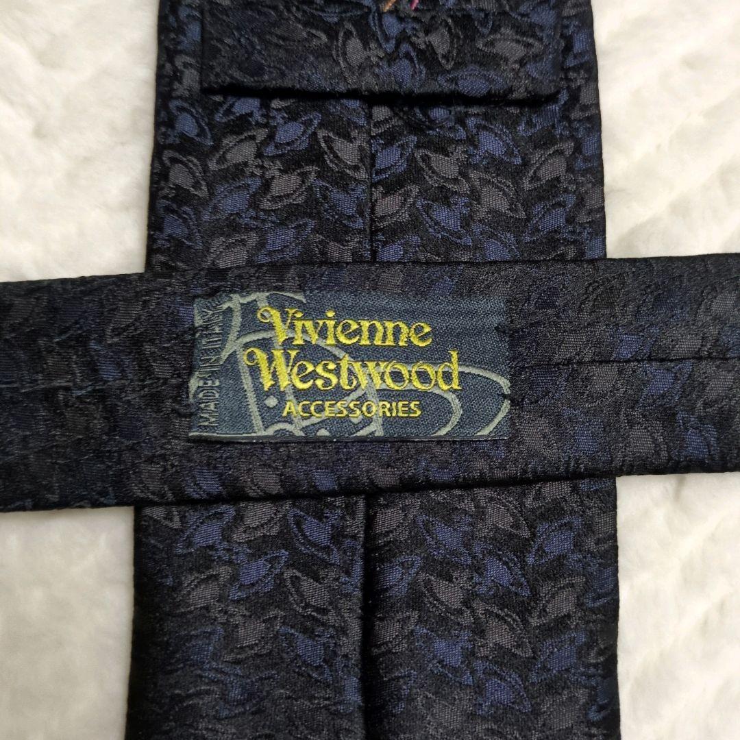 Vivienne Westwood　ネクタイ　オーブ　総柄　あんしん鑑定　黒
