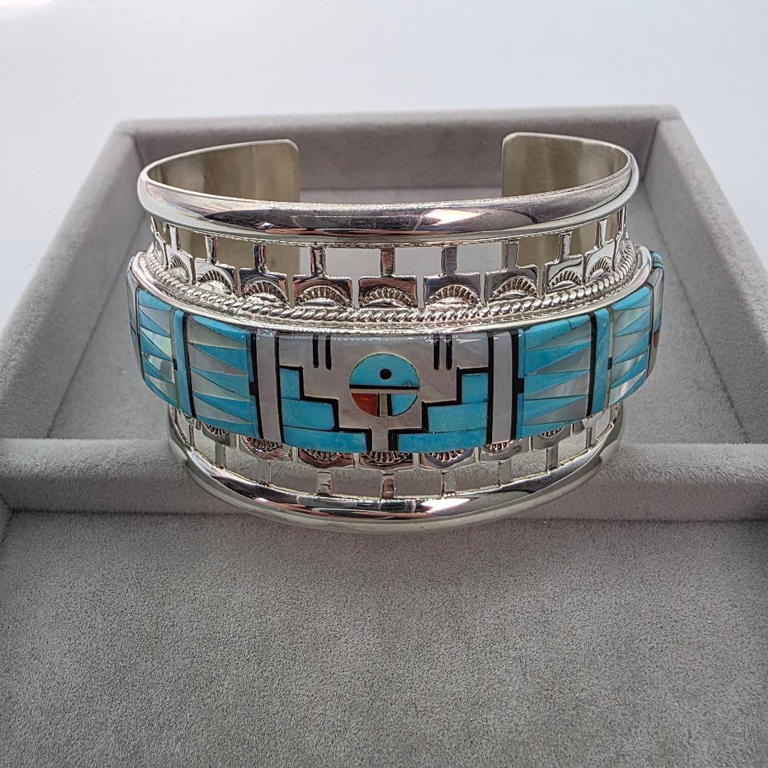 インディアンジュエリー　ズニ族　バングル　シルバー　ヴィンテージ