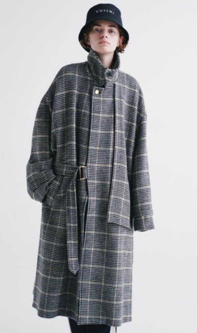 ジャケット・アウター CULLNI Check Beaver Tie Locken Coat