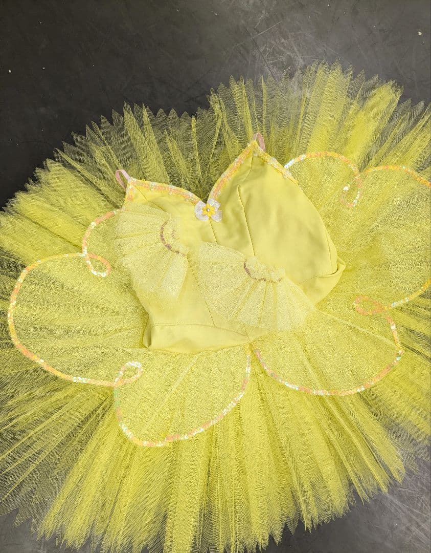 バレエ衣裳/キッズ 黄色チュチュ 6着セット 頭飾り2種類付き