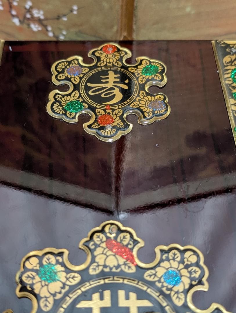 漆　小物入れ　宝石箱　ジュエリーボックス　鏡付　アンティーク　アジアン