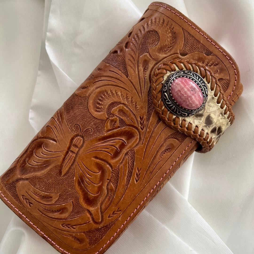 レザークラフト　長財布　オーダーメイド　世界に1点　アンティーク