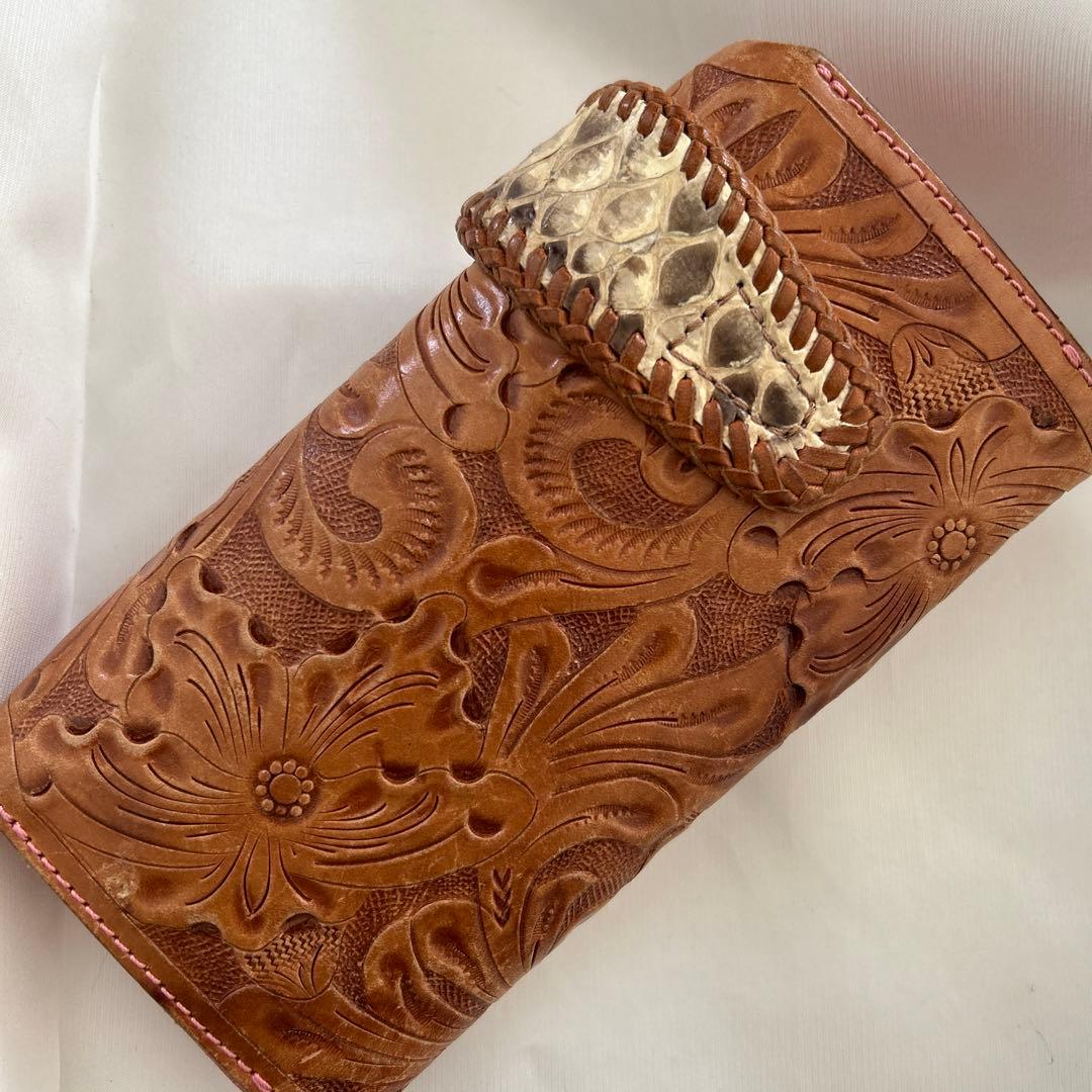 レザークラフト　長財布　オーダーメイド　世界に1点　アンティーク