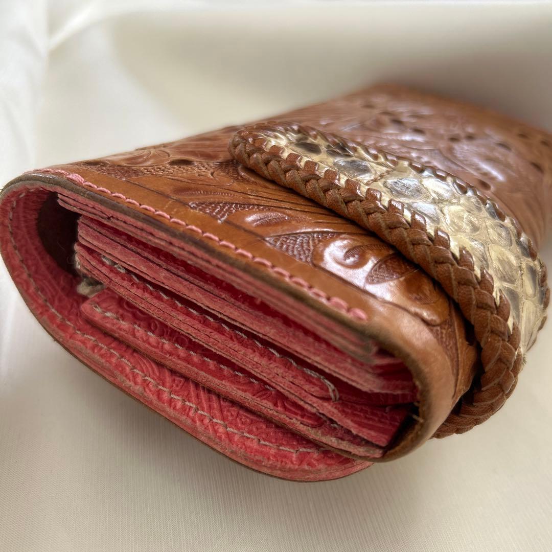 レザークラフト　長財布　オーダーメイド　世界に1点　アンティーク