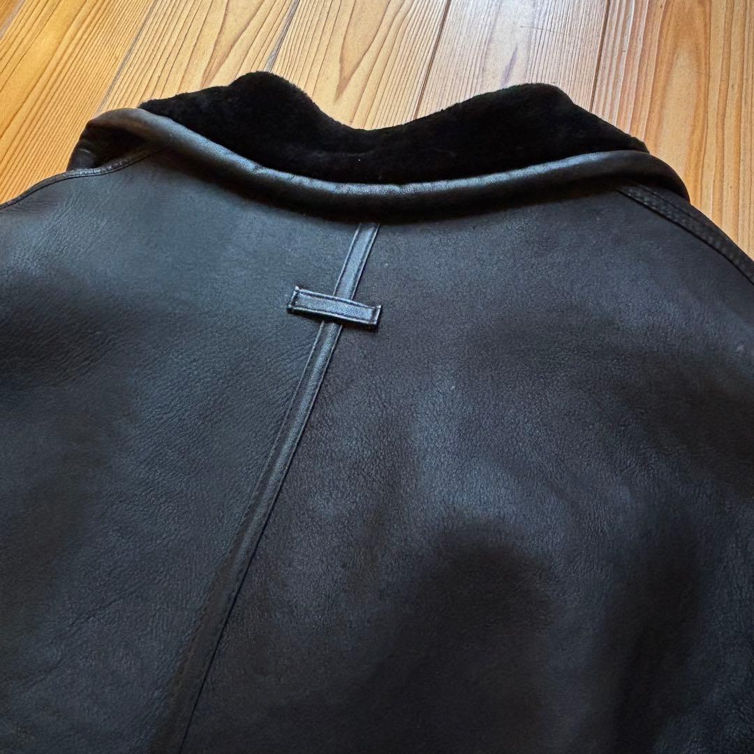 ニコルクラブ リアルムートン ブラックレザーコート ビンテージ 80s 90s