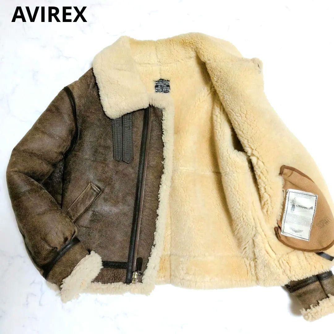 アヴィレックス B-3ムートン フライトジャケット USA製 40 シープスキン