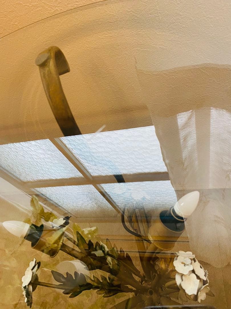 ヴィンテージフラワーモチーフライト付サイドテーブル