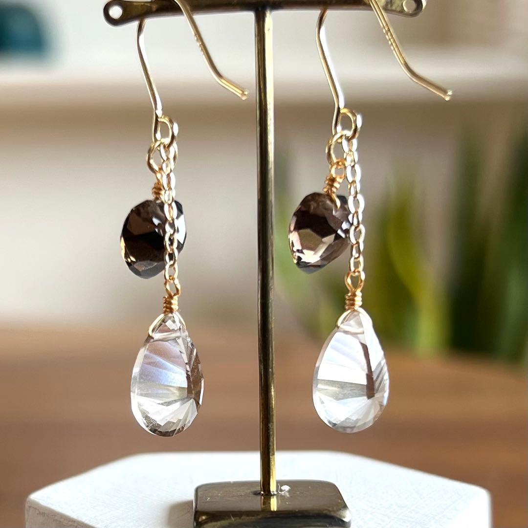 あんみ様　宝石質ピンクトパーズ*14kgfピアス他