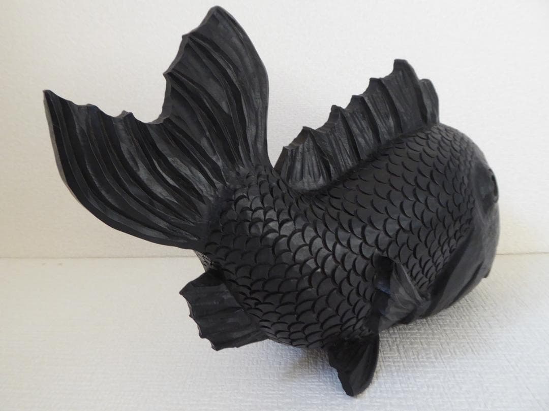 木彫り/一刀彫り/手彫り『魚』サカナ/さかな/木製/彫刻/置物/飾り/グッズ/A