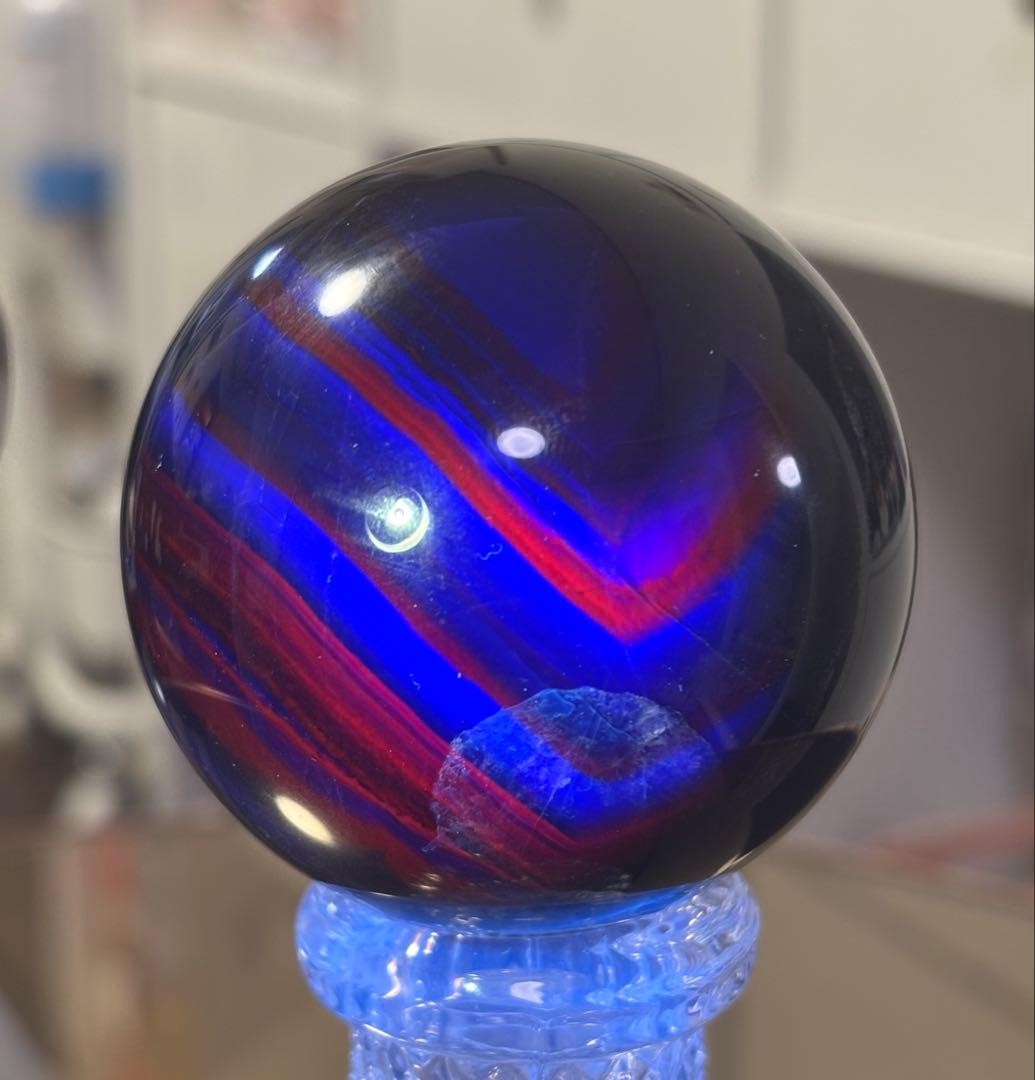 1点再入荷　レア　高品質　蛍光ブラックローズフローライト　スフィア