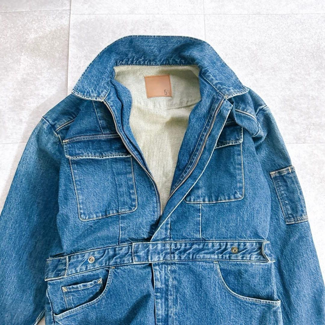 新品タグ付き✨ スピックアンドスパン 5 1/2 デニム オールインワン 近年