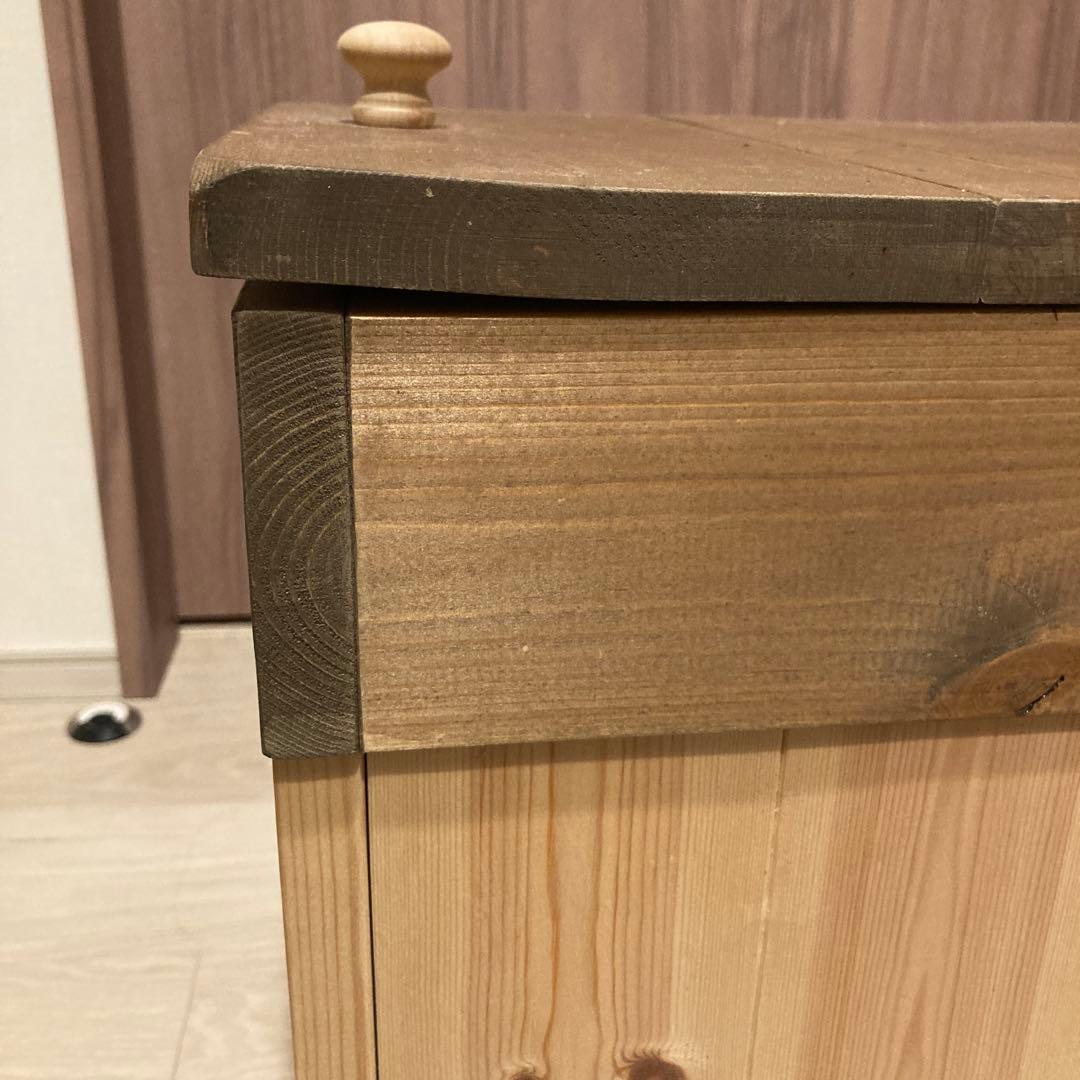 木製　蓋付き　ごみ箱