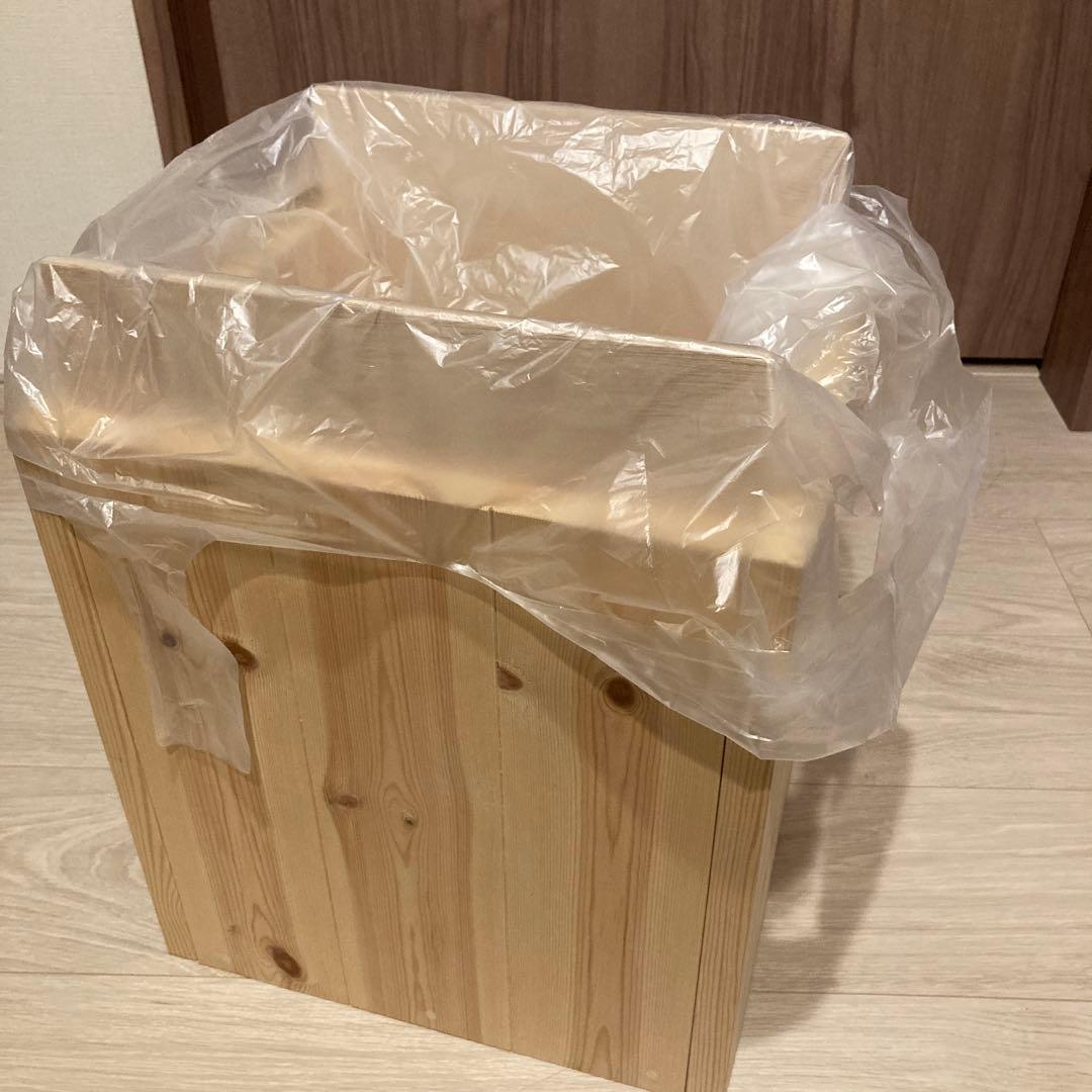 木製　蓋付き　ごみ箱