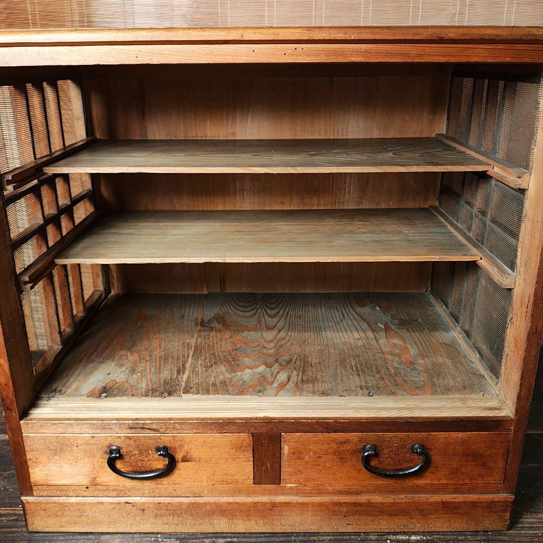 蠅帳　小引き出し2杯　食器棚　調味料棚　昭和レトロ　木箱　古家具