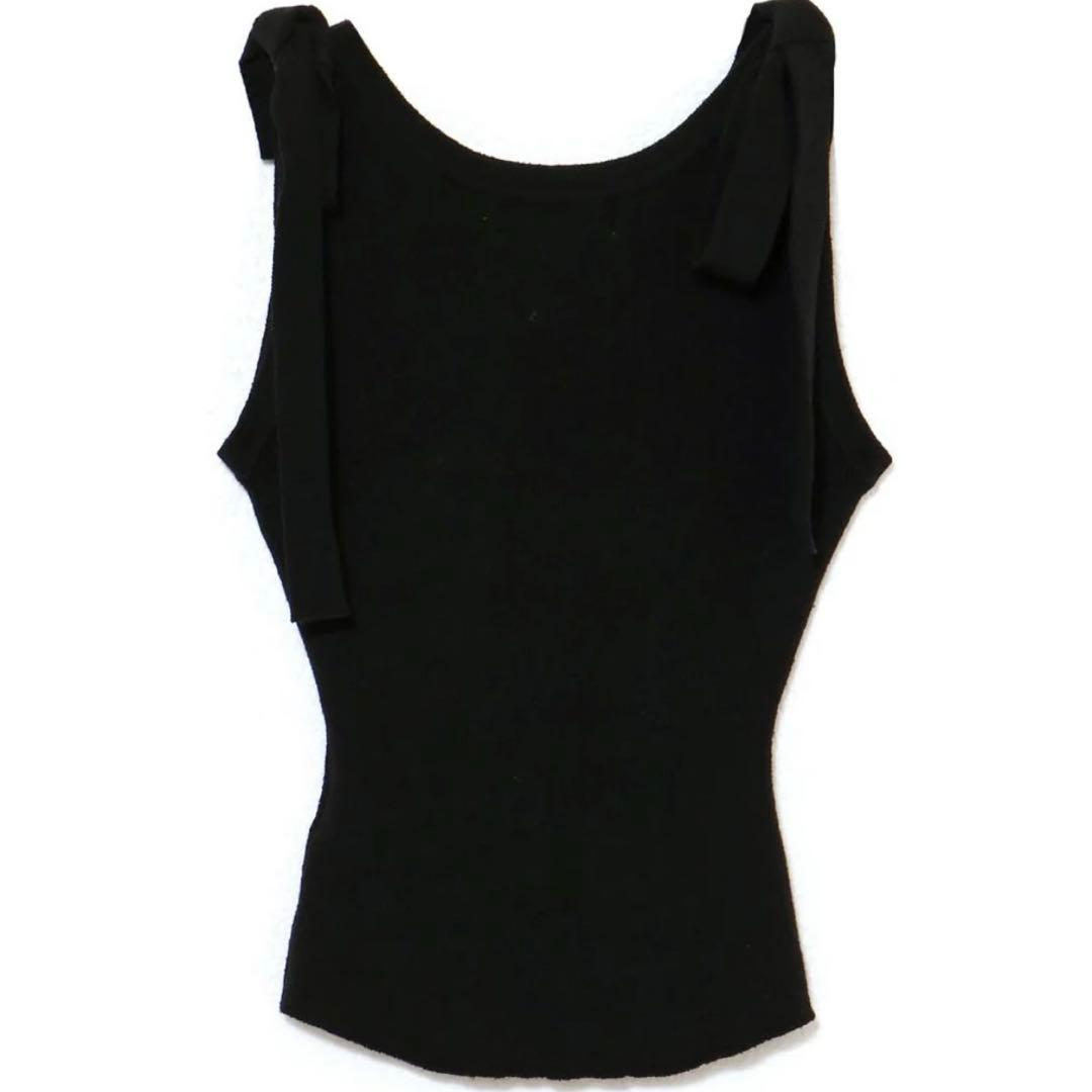 ANDMARY Avrill ribbon tops　BLACK