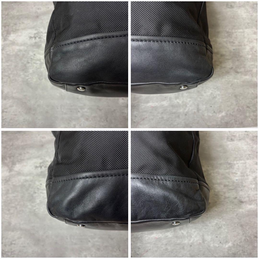 TUMI トートバッグ ビジネス レザー 本革 肩掛け可能 ブラック 保存袋