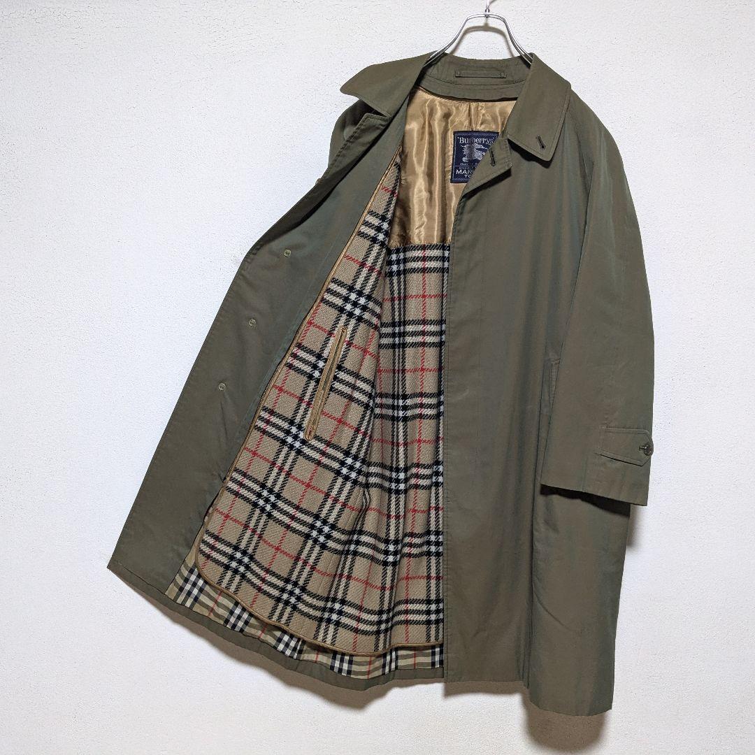 美品 英国製 80s バーバリー ステンカラーコート メンズ 玉虫 丸善 86B