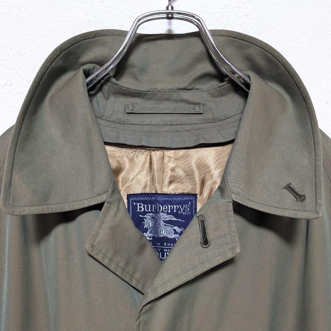 美品 英国製 80s バーバリー ステンカラーコート メンズ 玉虫 丸善 86B