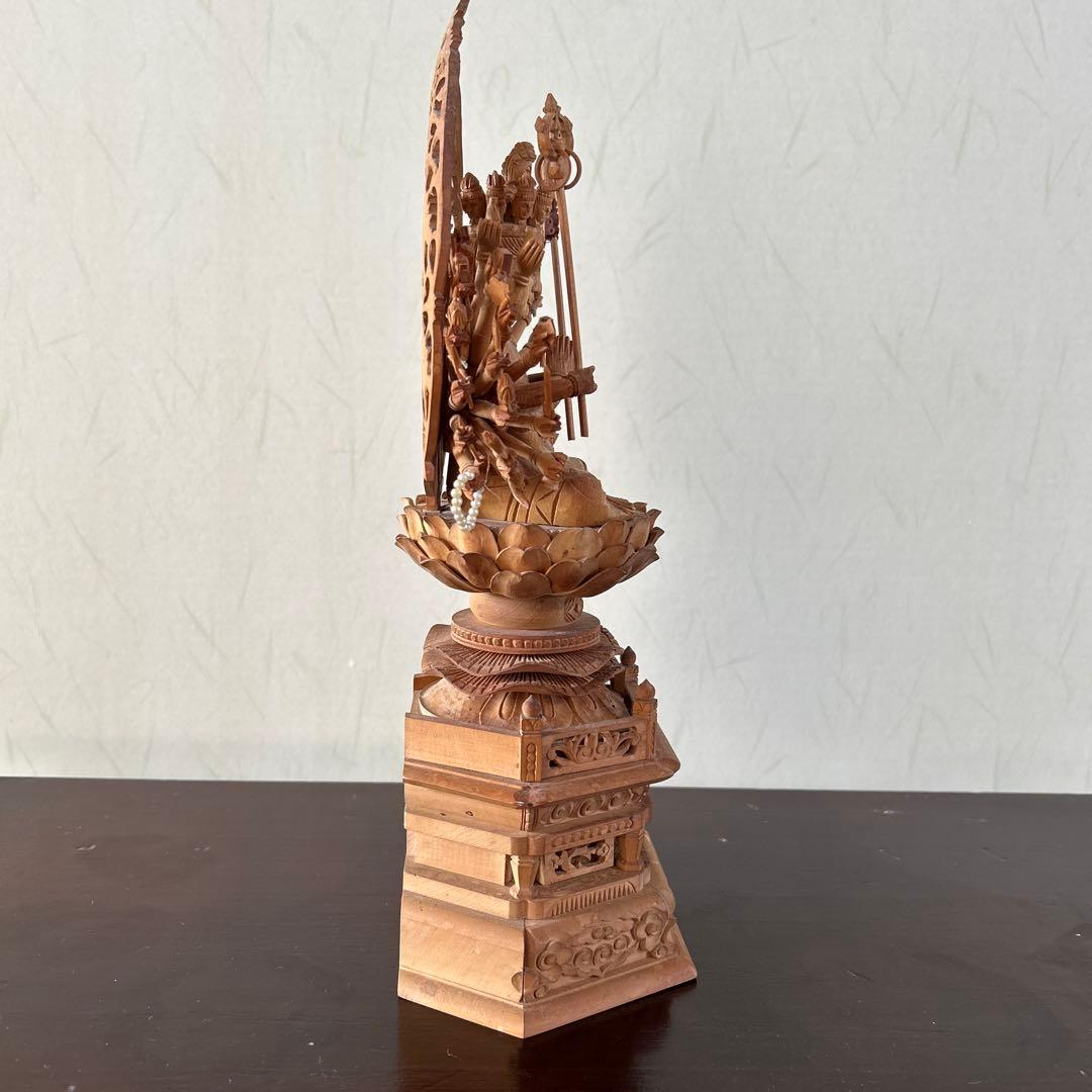 【土日値下中】千手観音像　木彫り　仏像　骨董品
