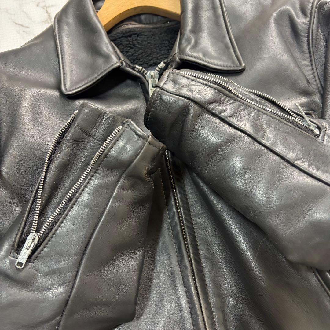 schott ショット トラッカージャケット 38size 642 黒色 牛革