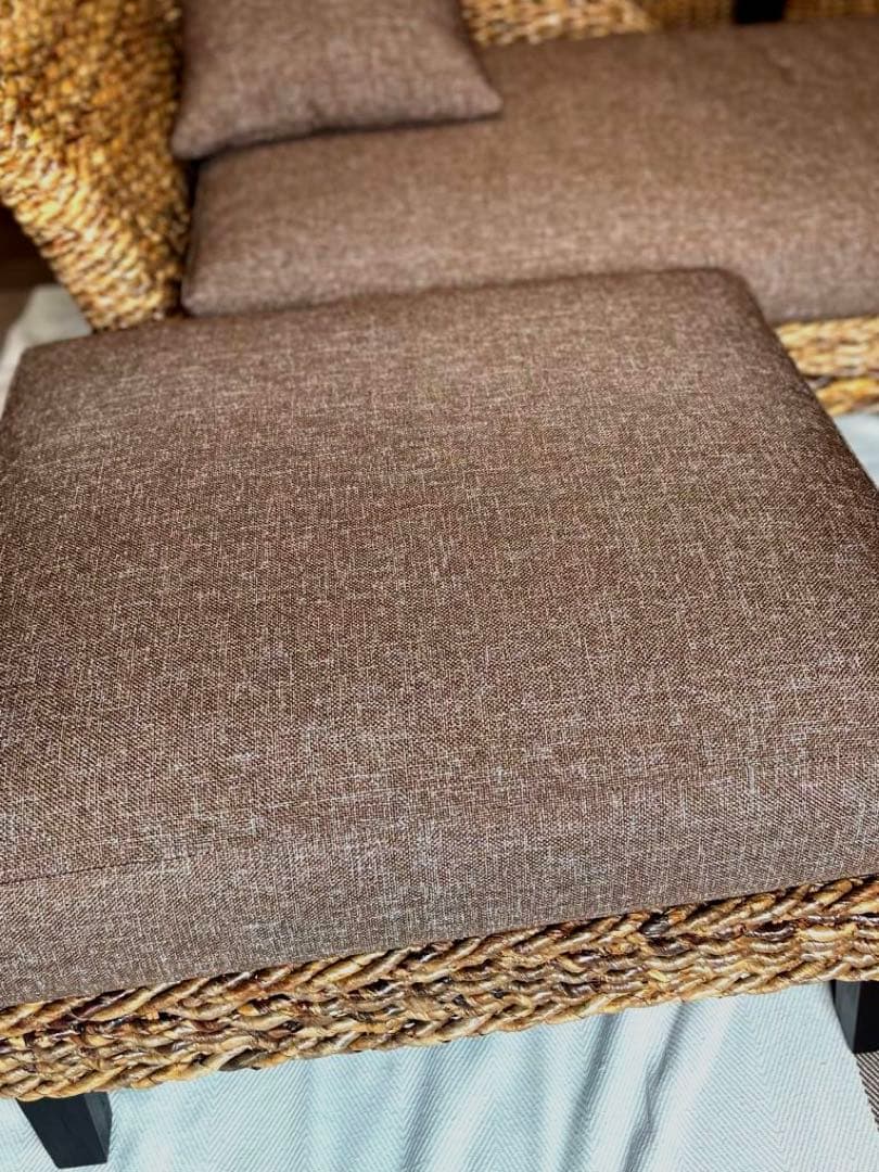 4点セット　サンフラワーラタン　アジアンソファ　アバカソファ　バナナリーフ