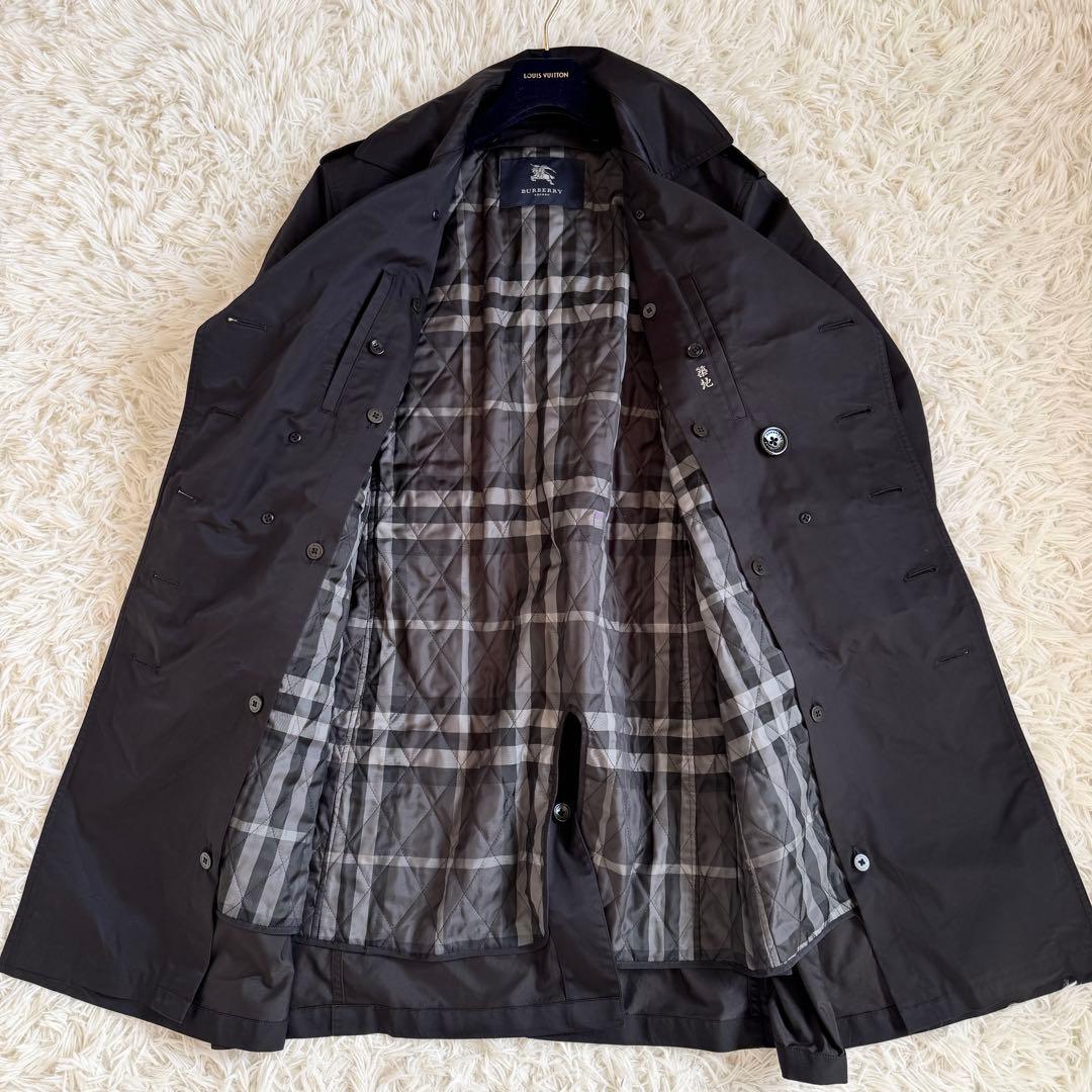 美品　バーバリーロンドン　トレンチコート　キルティングライナー　Lサイズ　黒