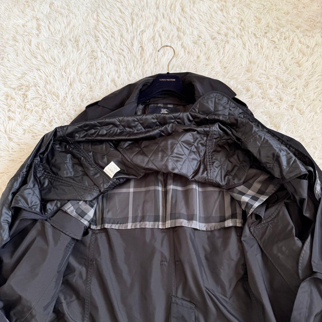 美品　バーバリーロンドン　トレンチコート　キルティングライナー　Lサイズ　黒