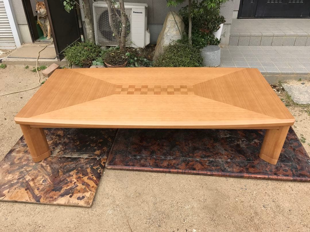 特大こたつナラ市松180日本製・ヒーター別売り