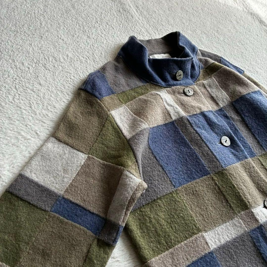 極美品 イイネス 佐藤繊維 ウールニットコート ロングコート ショップチャンネル