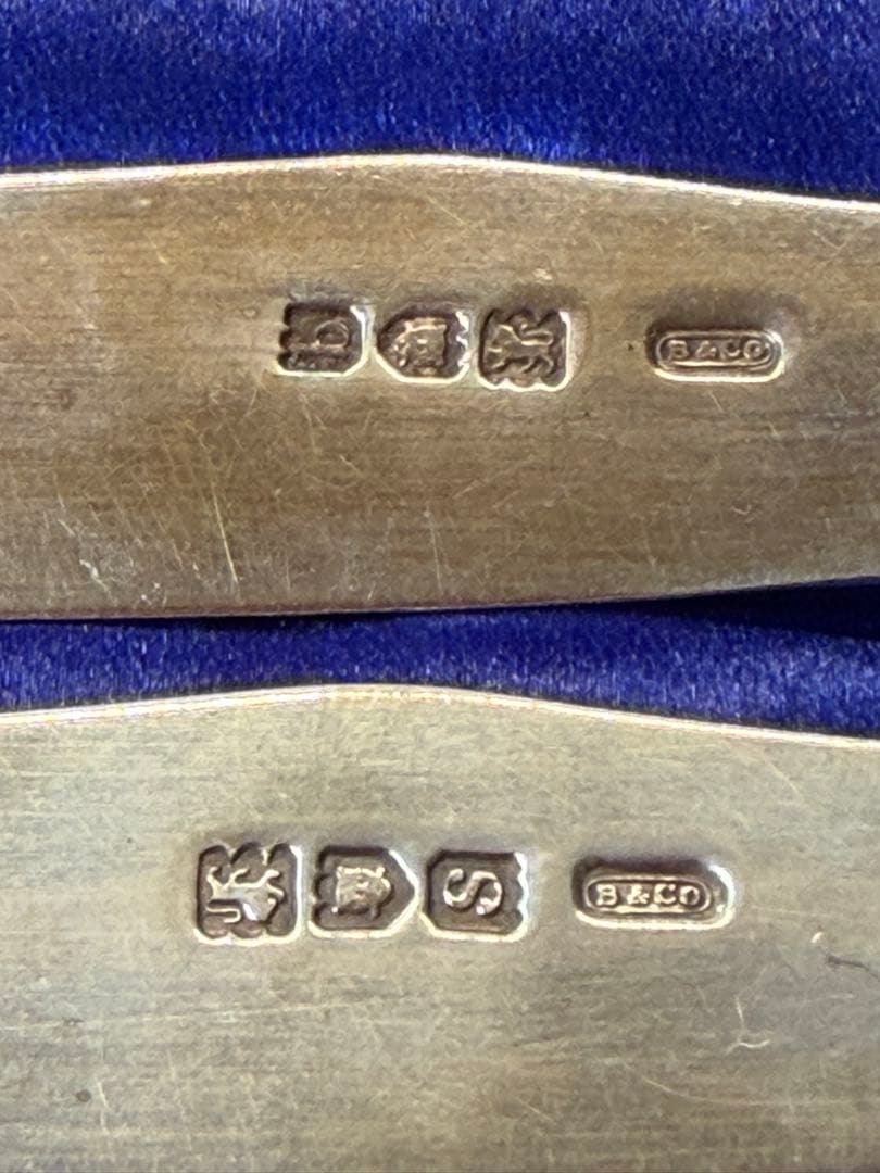 極美品 英国アンティーク 1885年 純銀 デザートカトラリー 12点 白蝶貝