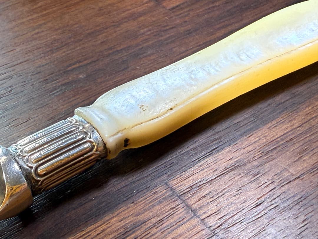 極美品 英国アンティーク 1885年 純銀 デザートカトラリー 12点 白蝶貝