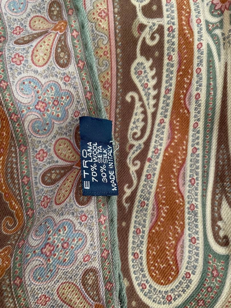 極美品✨ETRO エトロ 超大判ストール スカーフ ペイズリー シルク混 ロング