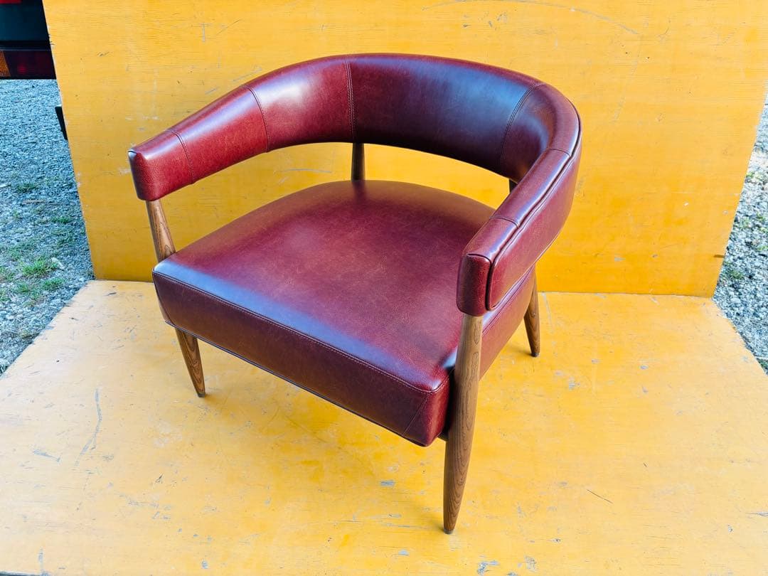J58★アスプルンド★美品 アームチェア ラウンジチェア レザー 木製フレーム