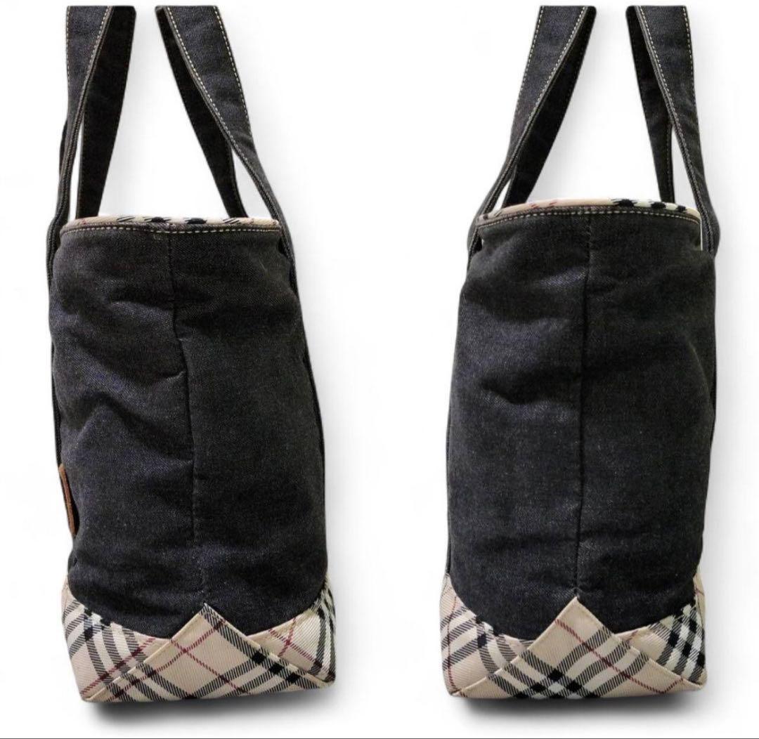 BURBERRY　バーバリー トートバック デニム ノバチェック ホースロゴ