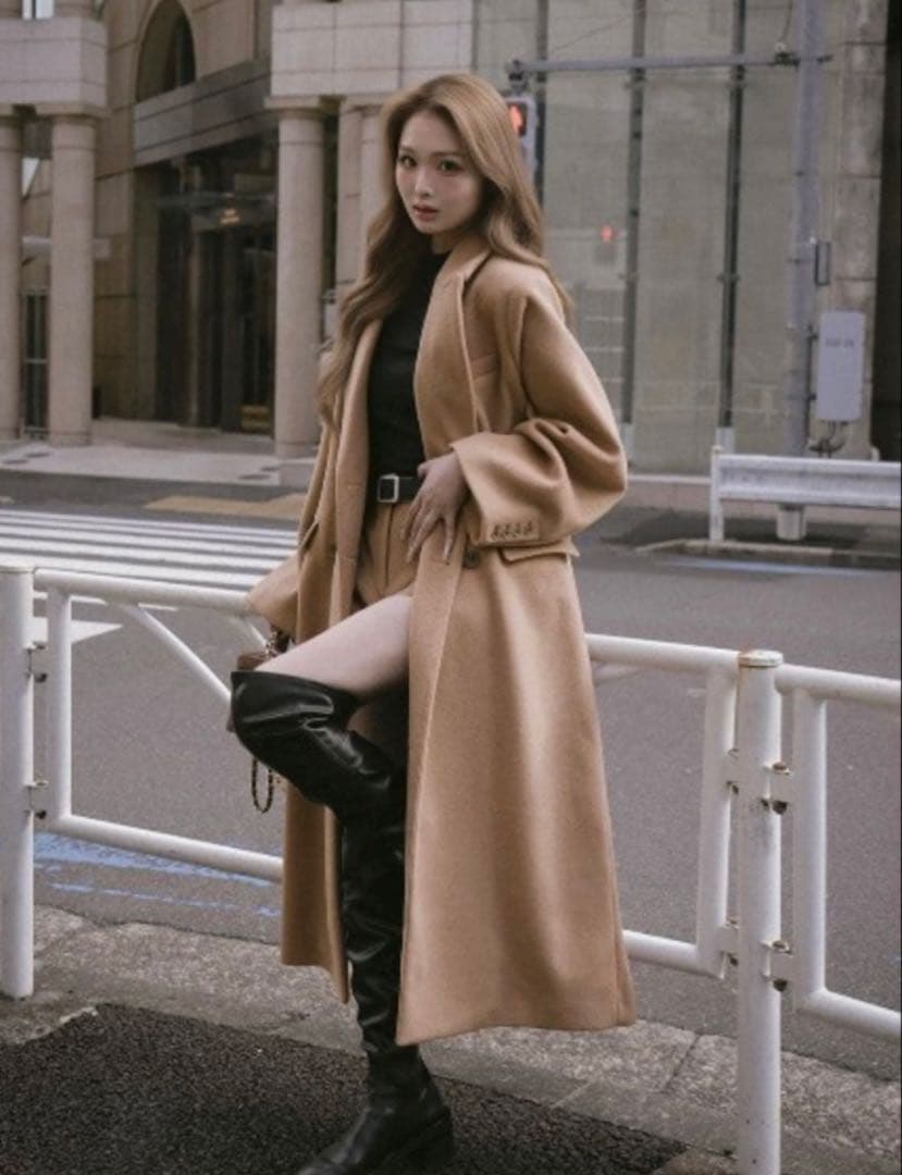 Darichダーリッチ　ダブルロングチェスターコート　キャメル FL