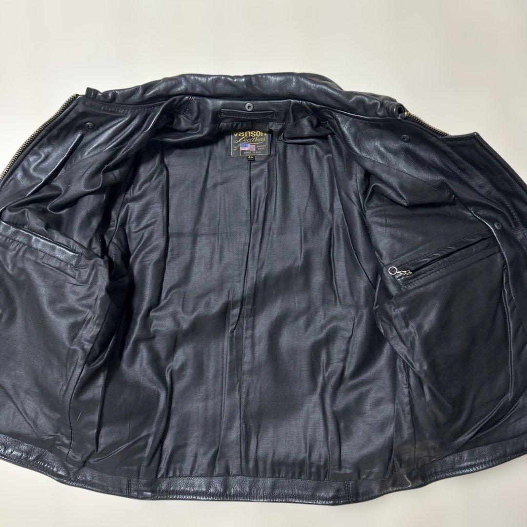 Vanson バンソン　シングルライダースジャケットUSA製ブラック黒サイズ40