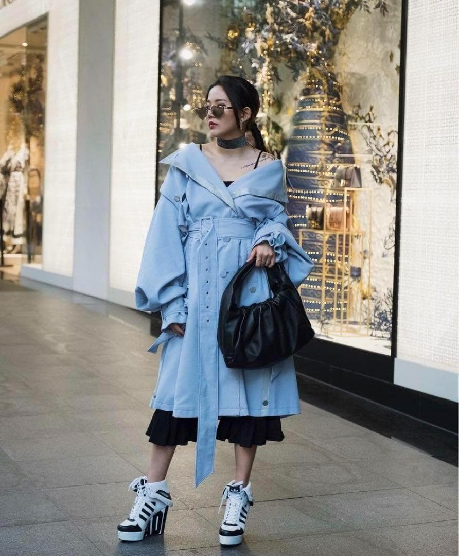 台湾ブランドSeivson ストライプトレンチコート