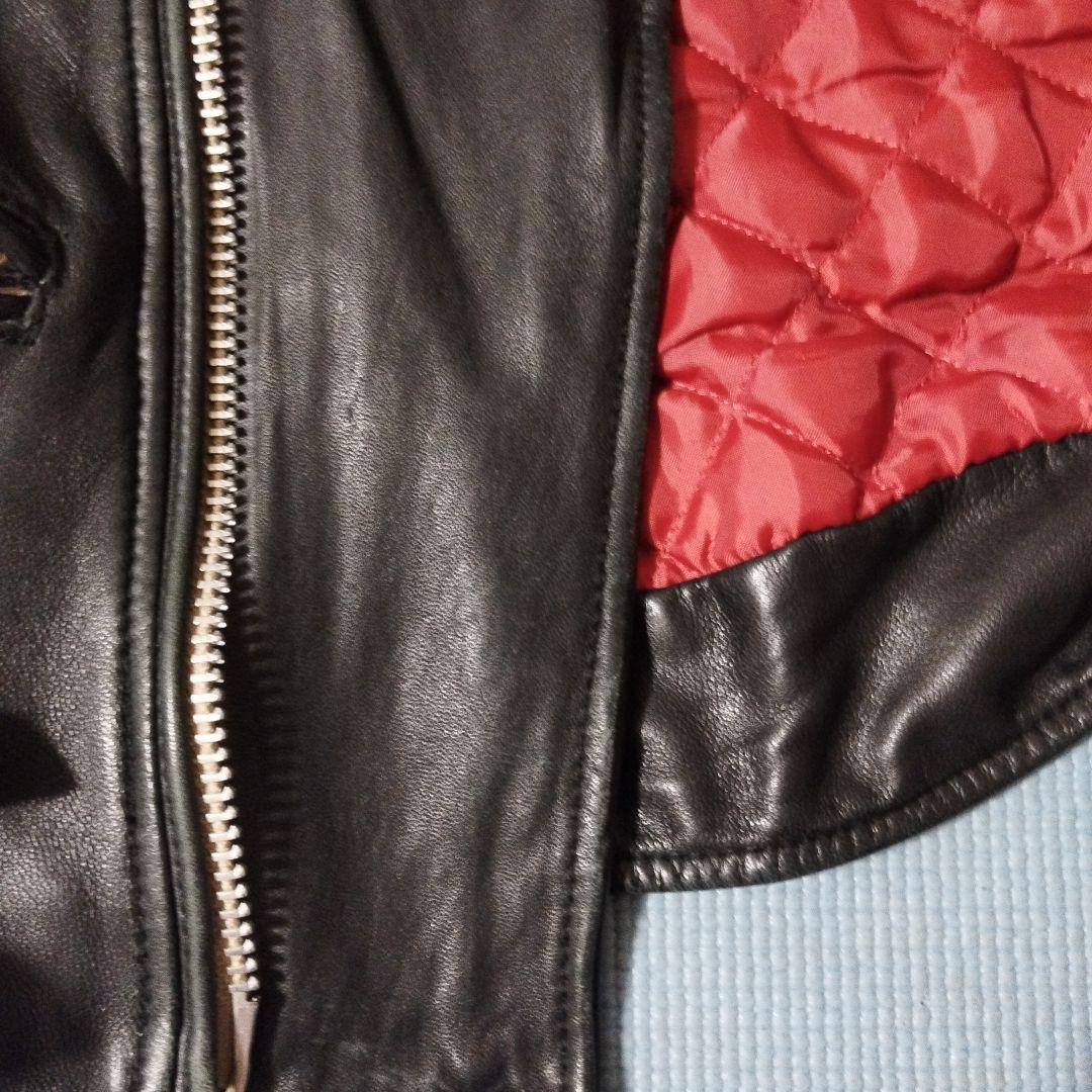 ナノユニバース ライダースレザージャケット 黒 本革