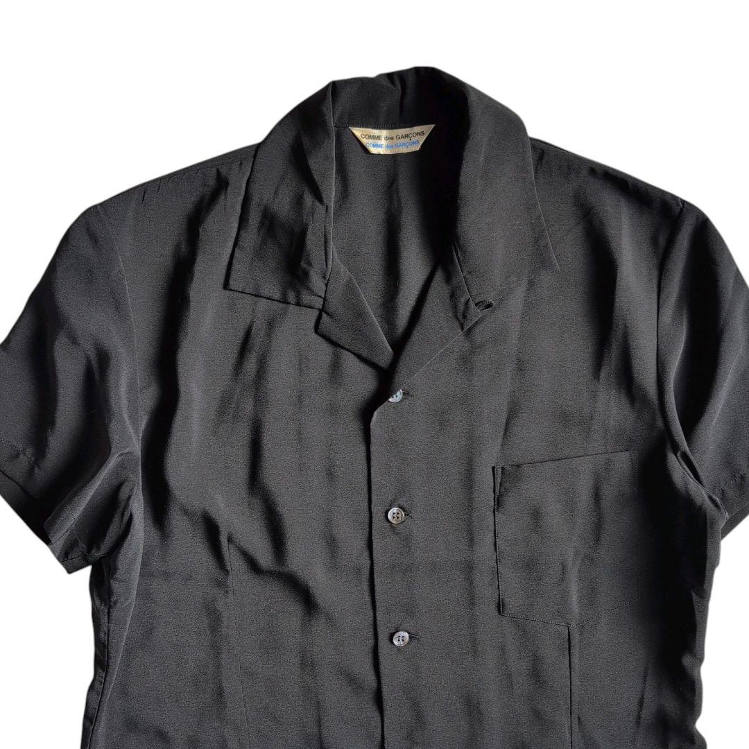 asdkcmコムデギャルソン 半袖シャツ ブラウス ブラック レース 刺繍