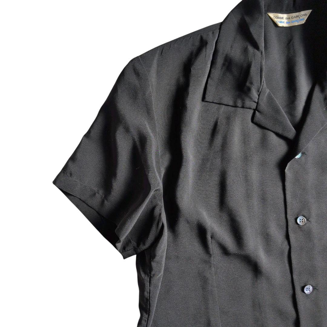 asdkcmコムデギャルソン 半袖シャツ ブラウス ブラック レース 刺繍