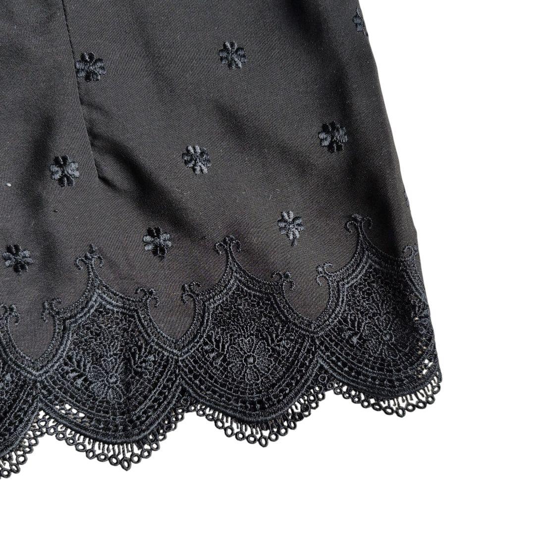 asdkcmコムデギャルソン 半袖シャツ ブラウス ブラック レース 刺繍