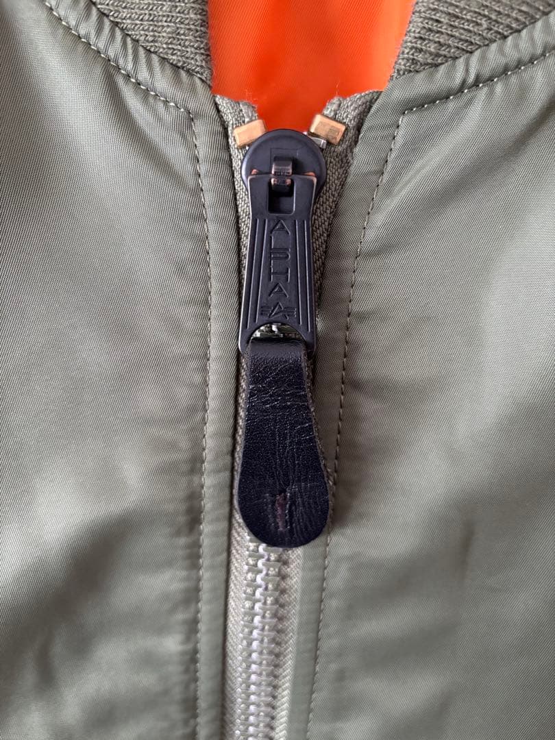 アルファ　オリーブ MA-1 フライトジャケット