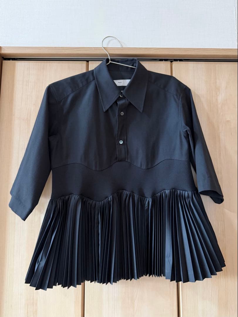 【超美品】TOGA PULLA Taffeta pleats shirt 36