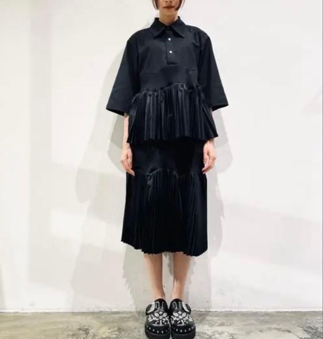 【超美品】TOGA PULLA Taffeta pleats shirt 36