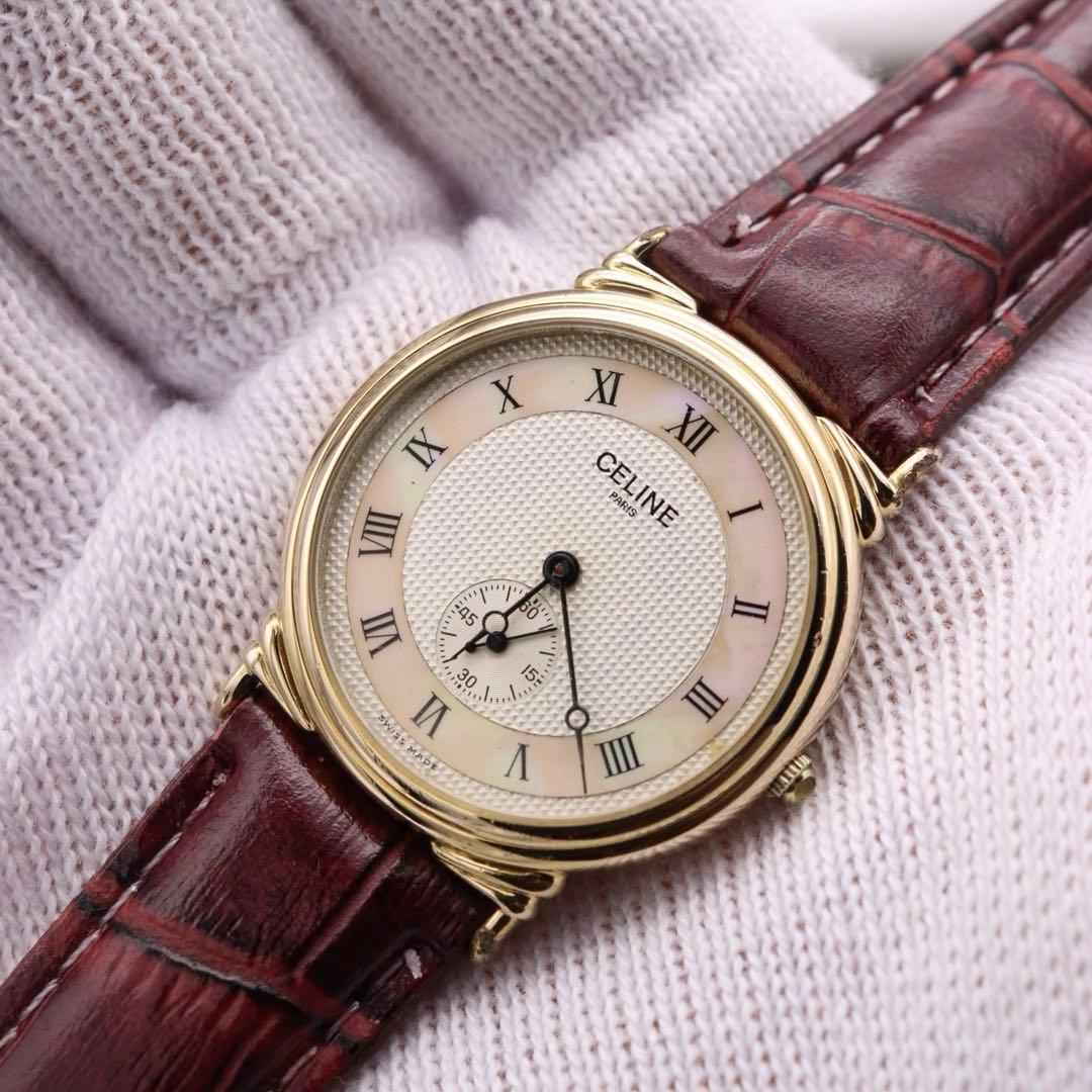付属品付き【新品電池】CELINE H2903-3/動作品 人気モデル スモセコ