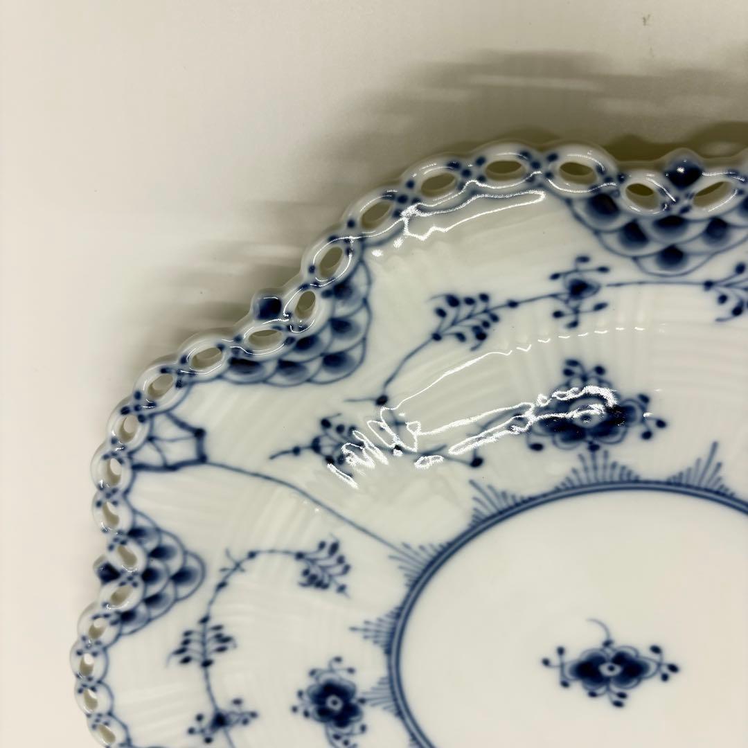 最高級 美品 ロイヤルコペンハーゲン フルレース 透かし ブルーフルーテッド