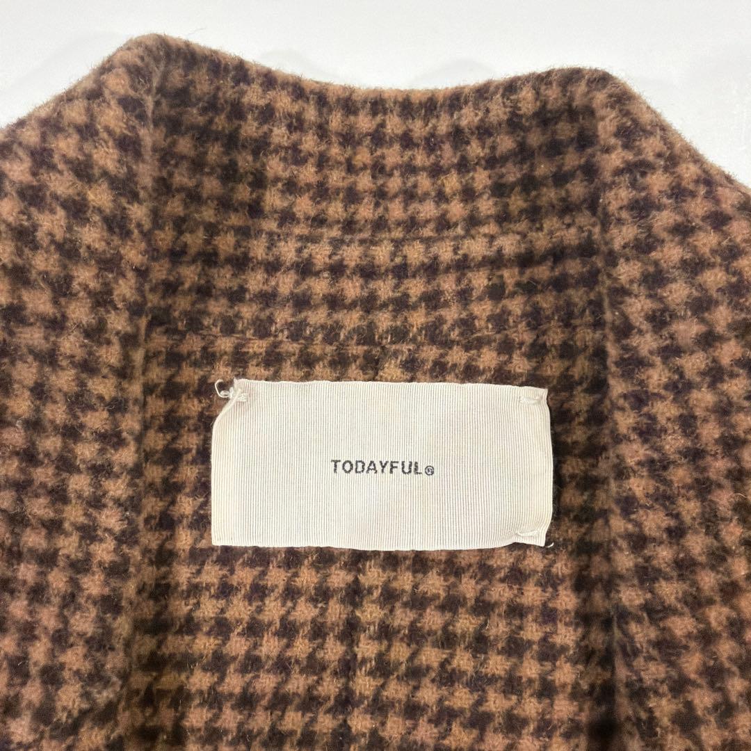 todayful Over Check Coat 36 美品