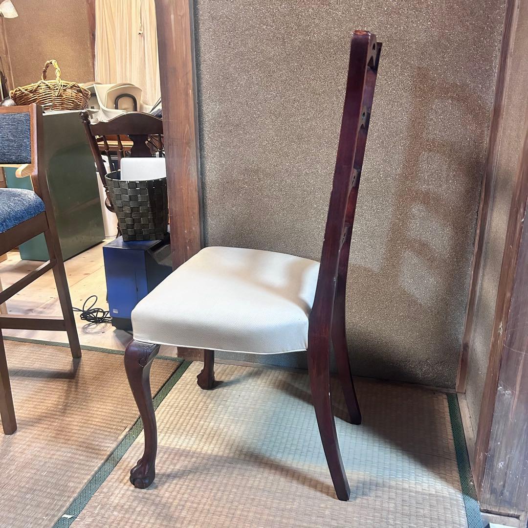 ラダーチェア ラダーバック 猫脚 アンティーク調 木製チェア