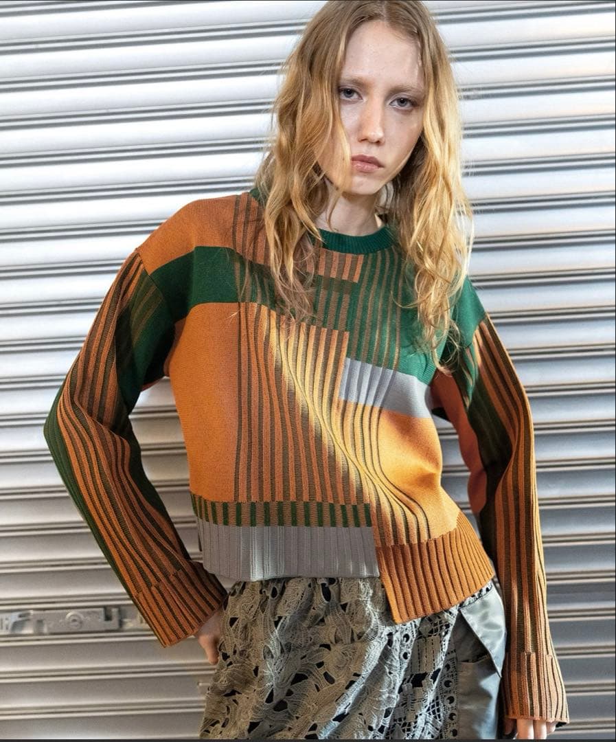 AULA AILA カラーブロックニットプルオーバー